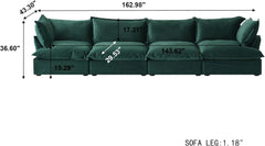 Premium Velvet Cloud Sectional Couches | 4-Piece Velvet Green Rich Fancy Velvet Couch Sectionals 4-seaters