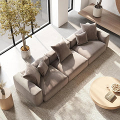 Exclusive Modern Modular Couches | 3-Piece Corduroy Brown Good For Cats Dogs Couch Sectionals 3-seaters