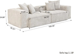 Exclusive Modern Modular Couches | 2-Piece Corduroy Beige A Soft Modern Look Loveseats 2-seaters