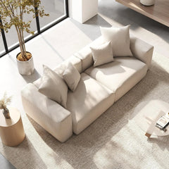 Exclusive Modern Modular Couches | 2-Piece Corduroy Beige A Soft Modern Look Loveseats 2-seaters