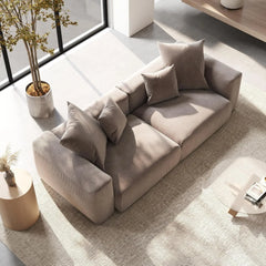 Exclusive Modern Modular Couches | 2-Piece Corduroy Brown Safe For Kids Loveseats 2-seaters