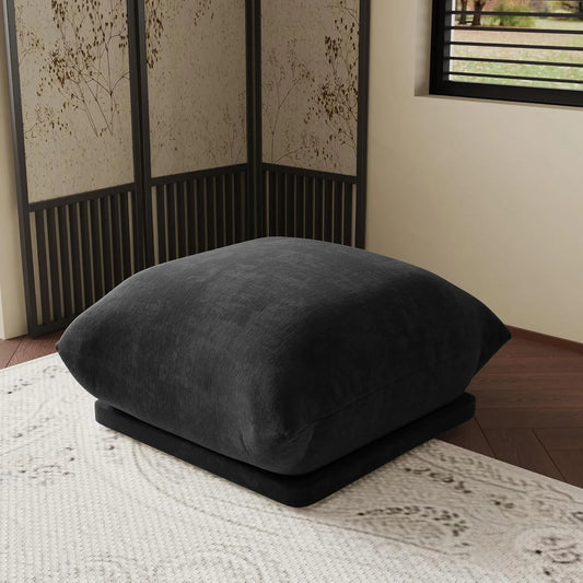 Exclusive Modern Sectional Couches | 1-Piece Chenille Black Legs Made Of Solid Wood Ottoman