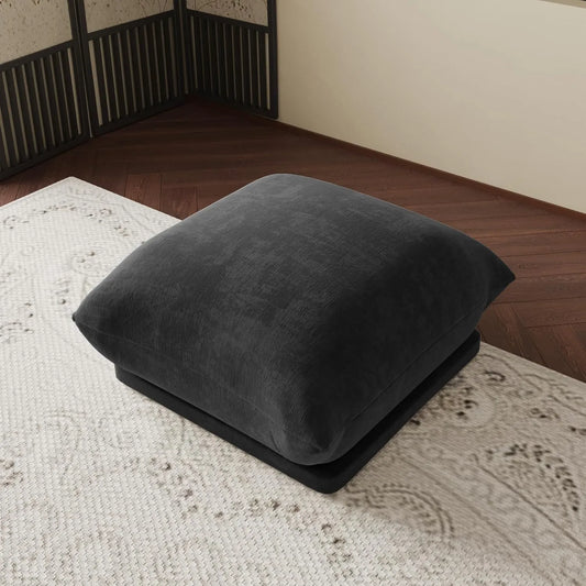 Exclusive Modern Sectional Couches | 1-Piece Chenille Black Legs Made Of Solid Wood Ottoman