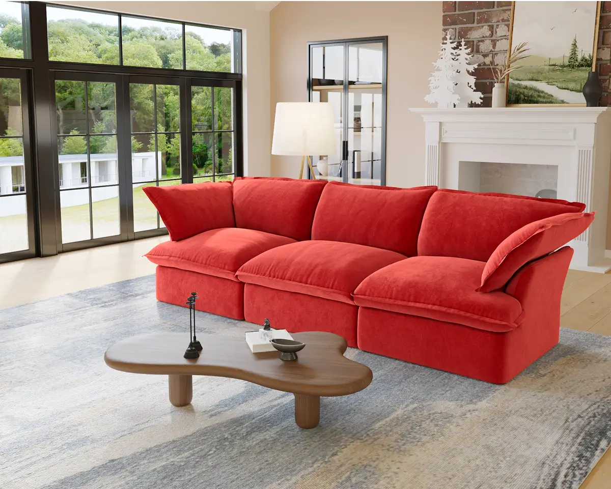 Premium Velvet Cloud Sectional Couch