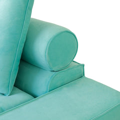 Premium Adjustable Cloud Sectional Couches | 4-Piece Velvet Tiffany Blue Pet-Proof Luxury L-Shaped Sectionals 3-seaters with 1-Ottomans