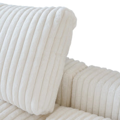 Premium Classic Cloud Sectional Couches | 6-Piece Plush Fabric Beige A Strong Wood Frame U-Shaped Sectionals 4-seaters with 2-Ottomans