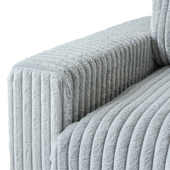 Premium Classic Cloud Sectional Couches | 3-Piece Plush Fabric Light Grey Relaxed Refined Form Chaise Sectionals 2-seaters with 1-Ottomans