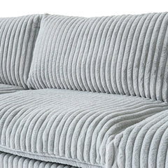 Premium Classic Cloud Sectional Couches | 3-Piece Plush Fabric Light Grey Relaxed Refined Form Chaise Sectionals 2-seaters with 1-Ottomans