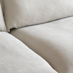 Premium Linen Cloud Sectional Couches | 3-Piece Linen Beige Neutral Silhouette Couch Sectionals 3-seaters