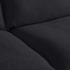 Premium Linen Cloud Sectional Couches | 4-Piece Linen Black Rich Beautiful Fabric L-Shaped Sectionals 3-seaters with 1-Ottomans