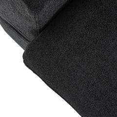 Premium Luxe Cloud Sectional Couches | 6-Piece Linen Black Durable Linen Fabric Sofa Sets 5-seaters with 1-Ottomans