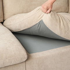 Premium Slope Cloud Sectional Couches | 4-Piece Linen Khaki Totally Washable Covers Couch Sectionals 4-seaters