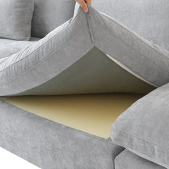 Premium Slope Cloud Sectional Couches | 3-Piece Linen Light Grey Modular Design Couch Sectionals 3-seaters