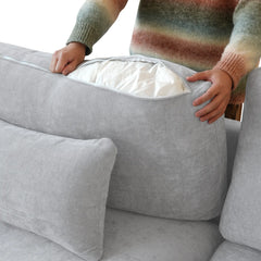 Premium Slope Cloud Sectional Couches | 3-Piece Linen Light Grey Modular Design Couch Sectionals 3-seaters