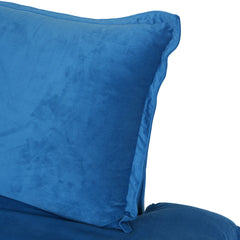 Premium Velvet Cloud Sectional Couches | 4-Piece Velvet Blue Rich Fancy Velvet L-Shaped Sectionals 3-seaters with 1-Ottomans
