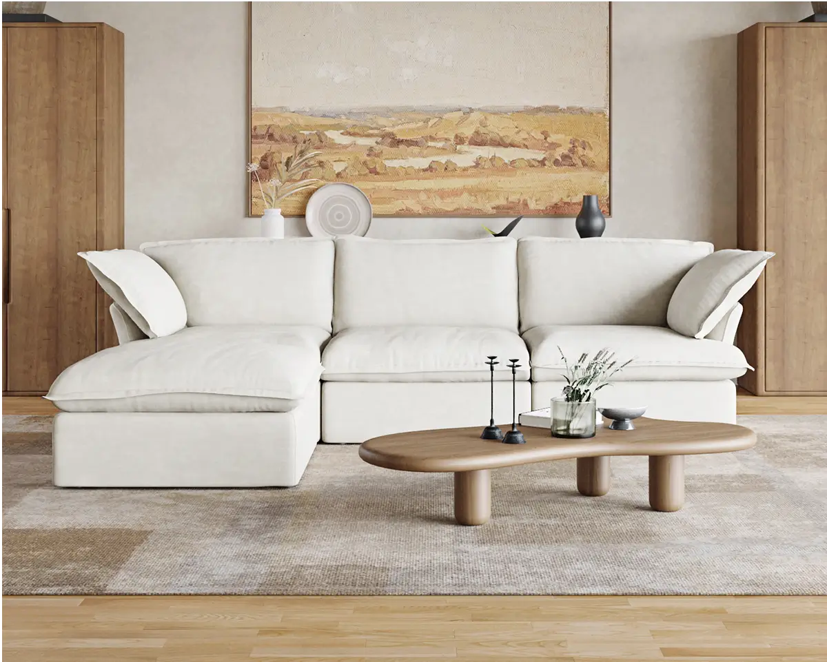 Premium Linen Cloud Sectional Couch
