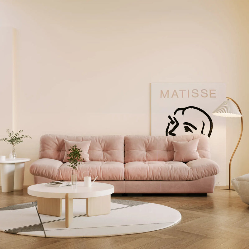 Sectional Couch Pet-friendly Loveseat Sofa89 Inch - Pink