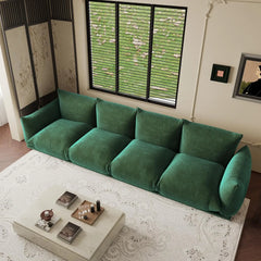 Exclusive Modern Sectional Couches | 4-Piece Chenille Green So Soft To Touch Couch Sectionals 4-seaters