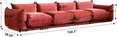 Exclusive Modern Sectional Couches | 4-Piece Chenille Orange Solid Stable Foundation Couch Sectionals 4-seaters
