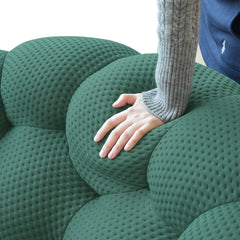 Signature Armless Boneless Couches | 1-Piece 3D-Knitted Green Organic Design Loveseats 3-seaters