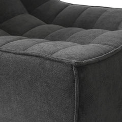 Signature Classic Boneless Couches | 1-Piece Chenille & Linen Black Soft Rounded Edges Single Sofa 1-seater