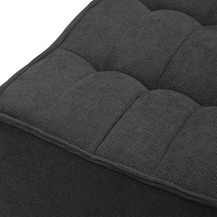 Signature Classic Boneless Couches | 1-Piece Chenille & Linen Black Soft Rounded Edges Single Sofa 1-seater