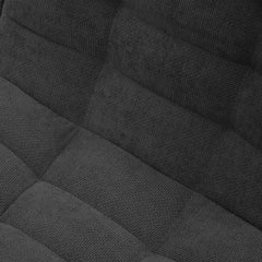 Signature Classic Boneless Couches | 1-Piece Chenille & Linen Black Soft Rounded Edges Single Sofa 1-seater