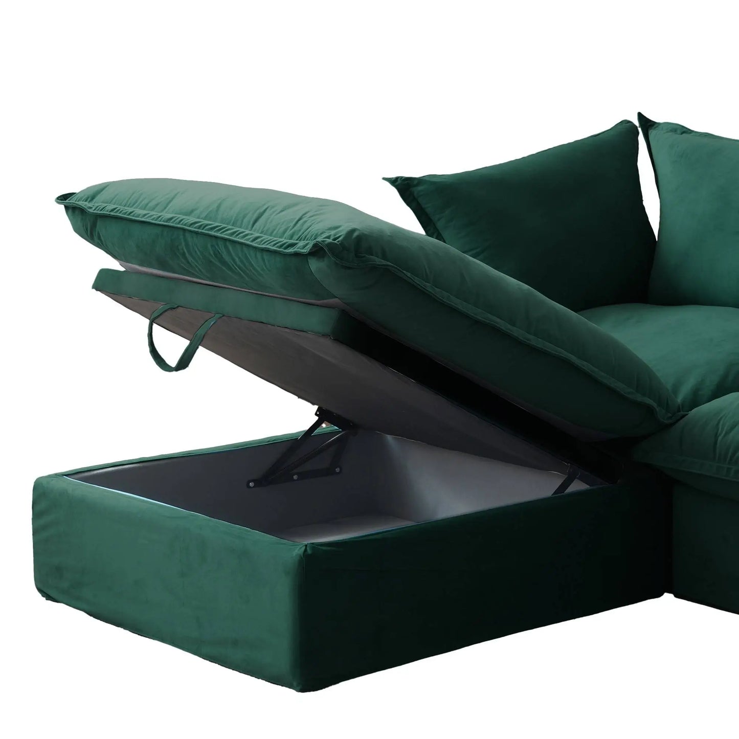 Washable Couch122.82" Velvet Sofa 3 Seater Cozy Set Sofa Cover  - Green