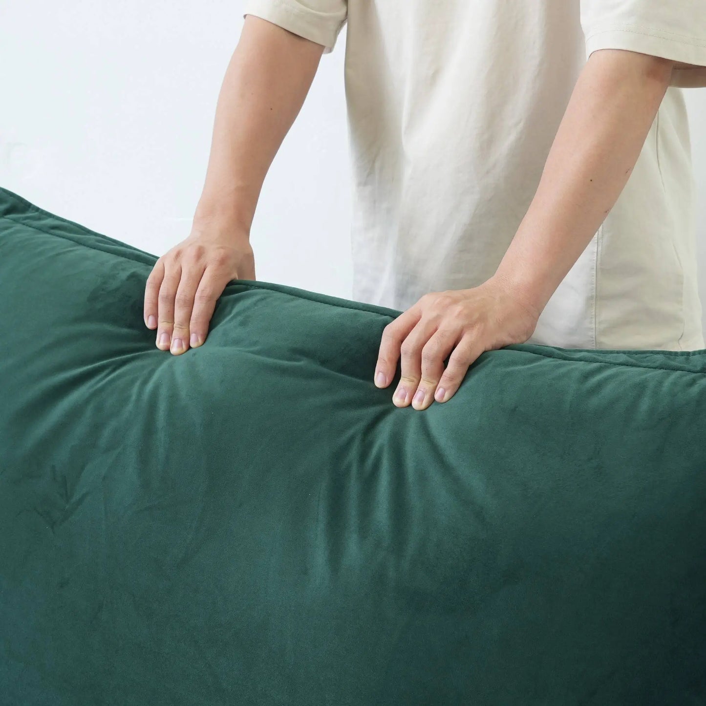 Washable Couch122.82" Velvet Sofa 3 Seater Cozy Set Sofa Cover  - Green
