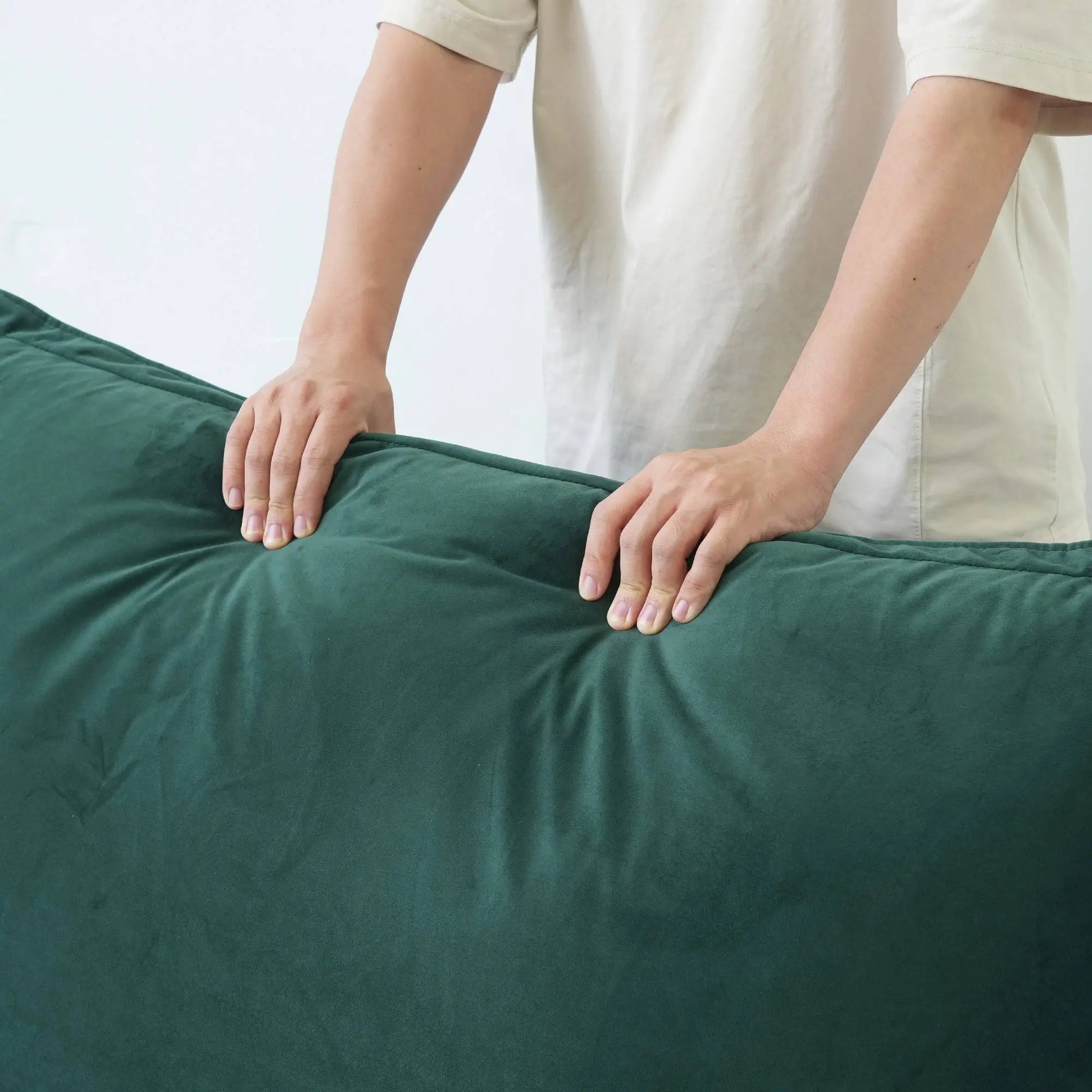 Washable Couch122.82" Velvet Sofa 3 Seater Cozy Set Sofa Cover  - Green