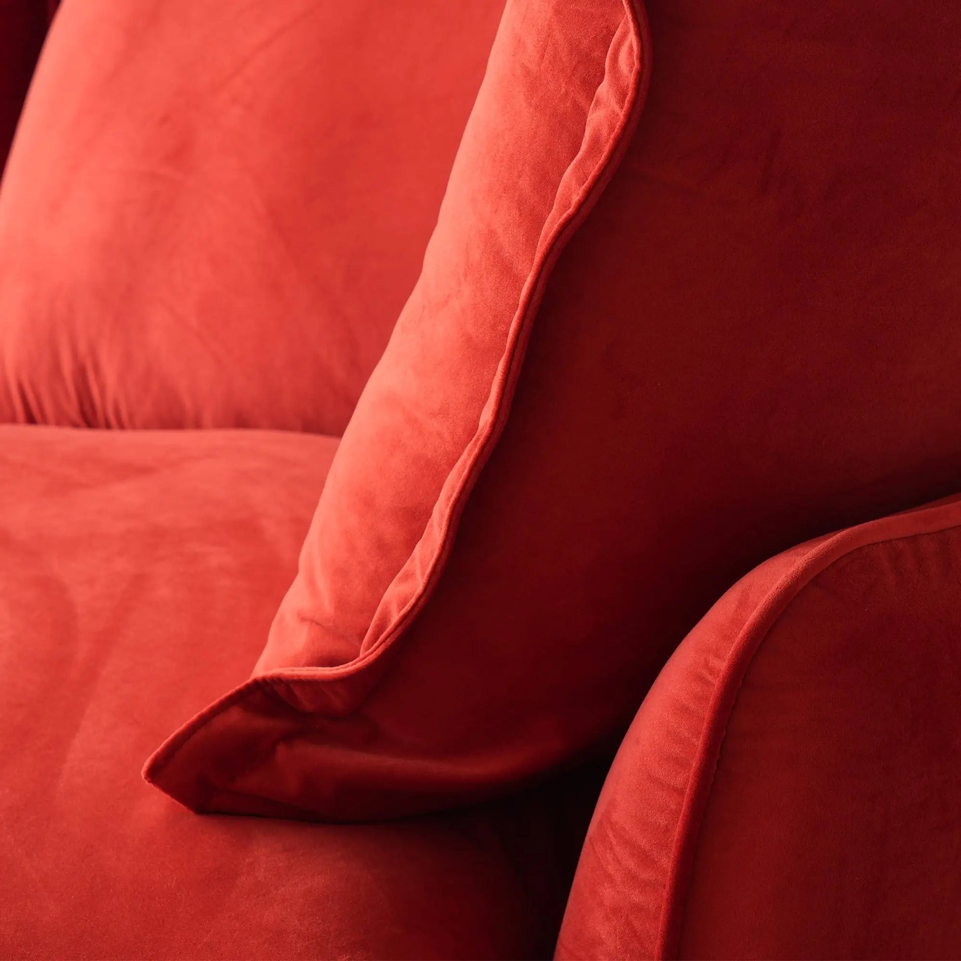 Washable Couch122.82" Velvet Sofa 3 Seater Cozy Set Sofa Cover - Red