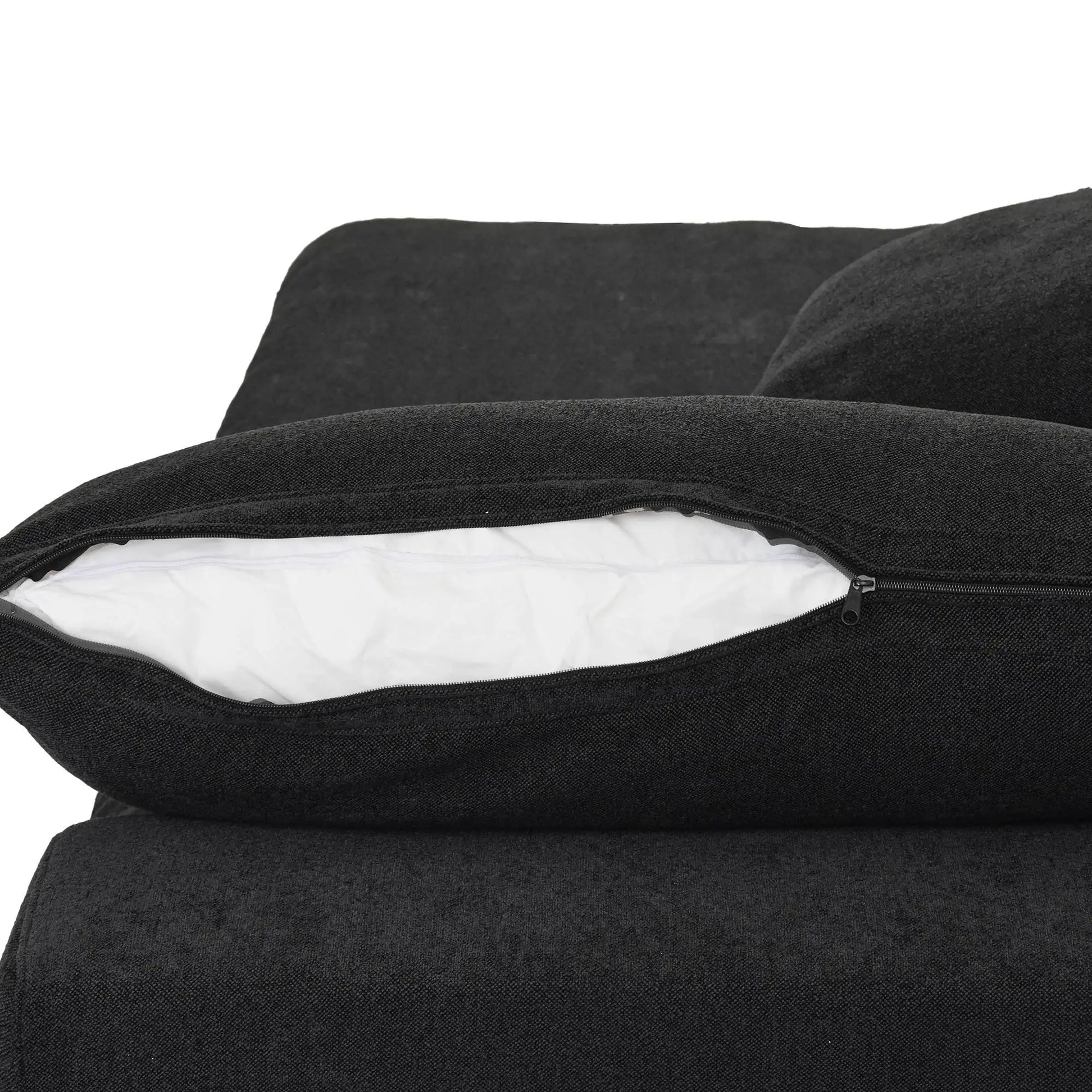 Washable Couch 160.6" Sectional Armrest Sofa-4 Seats Lounge Removable Sofa Cover - Black
